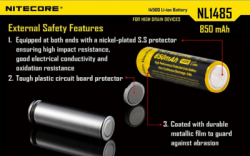 large BATTERY NITECORE NL1485 BALIDIVESHOP 4